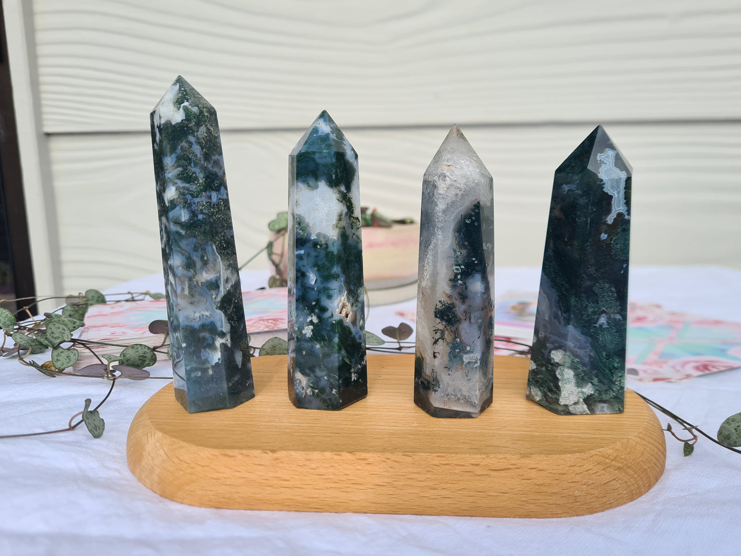 Moss Agate Towers (Dark Green)