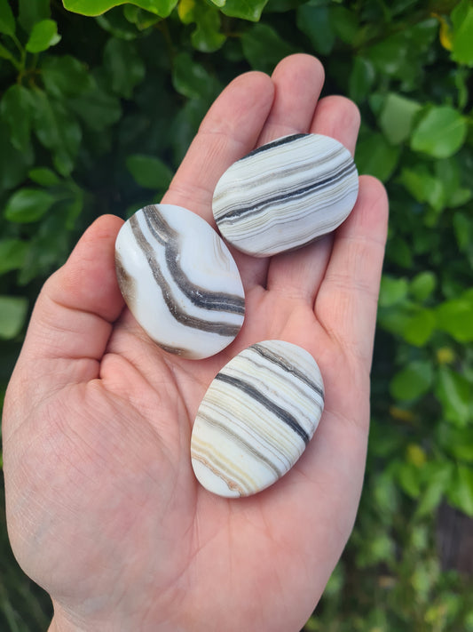 Zebra Calcite Palm Stone