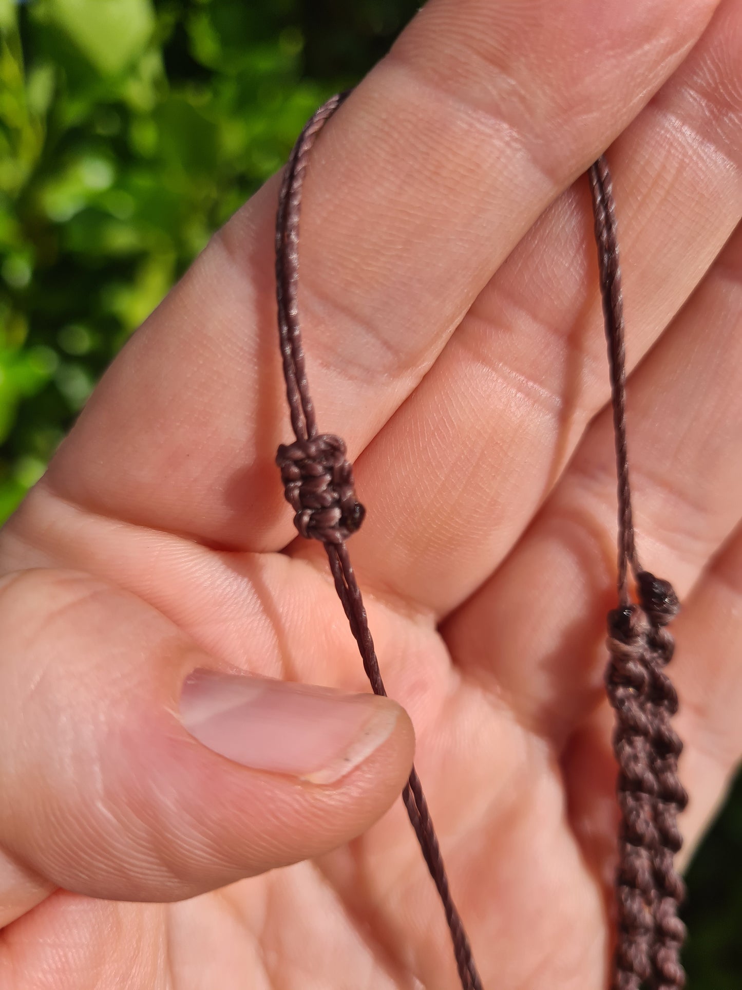 Adjustable Macrame Necklace - Malachite & Rhodonite