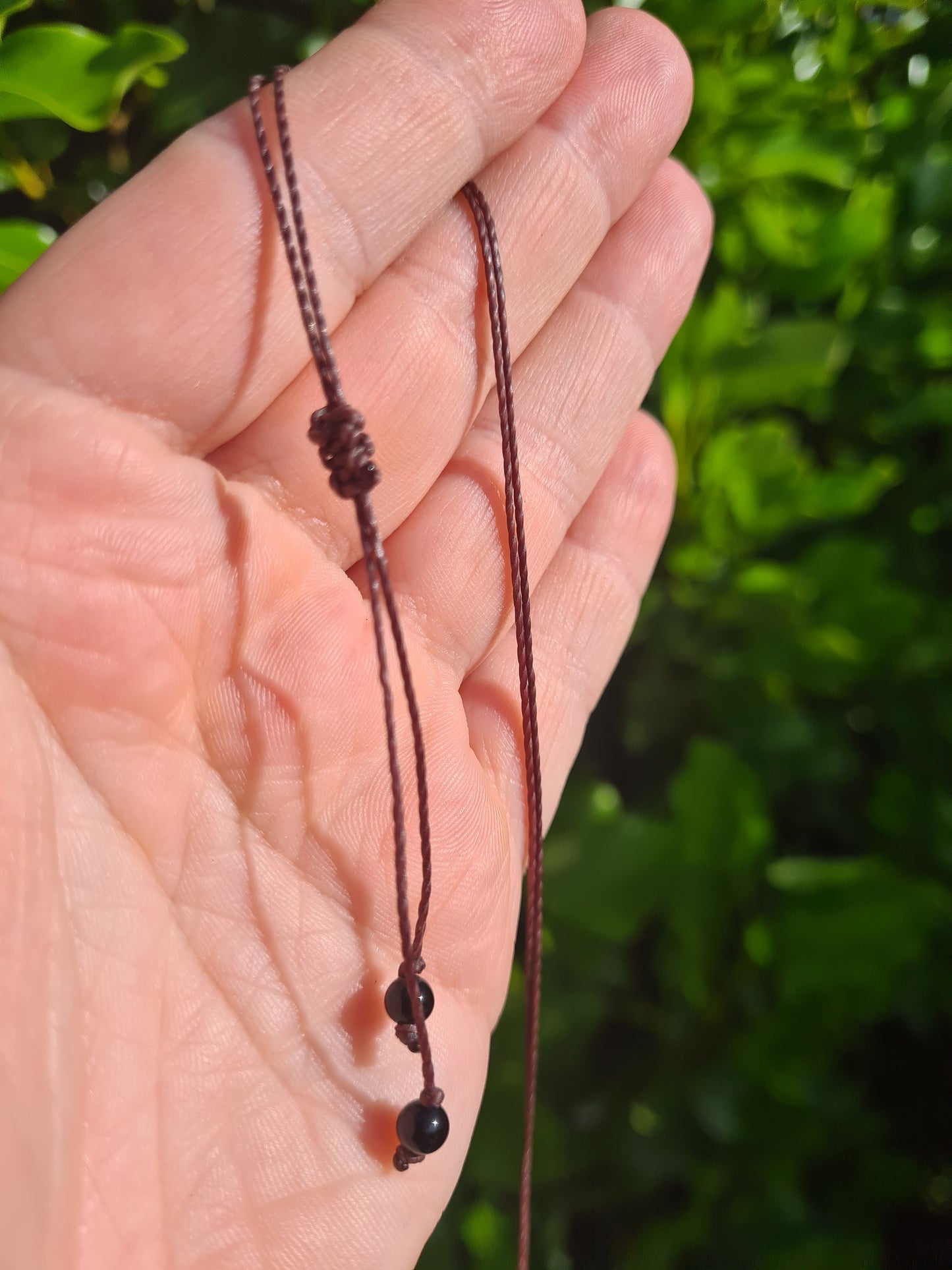 Adjustable Macrame Necklace - Amethyst