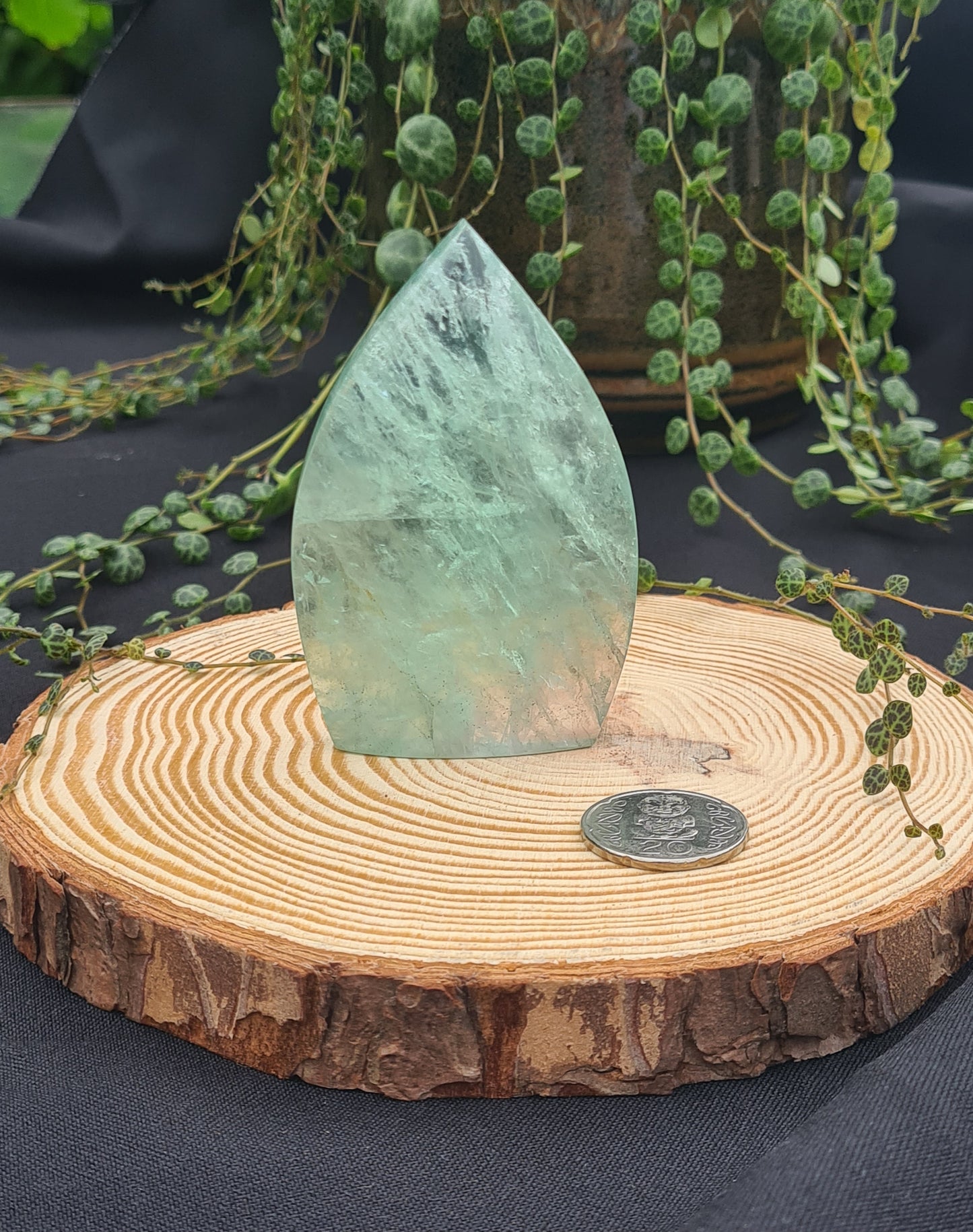 Green Fluorite Teardrop Flame