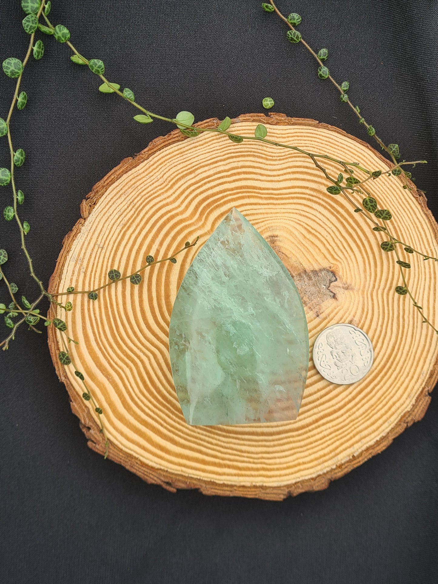 Green Fluorite Teardrop Flame