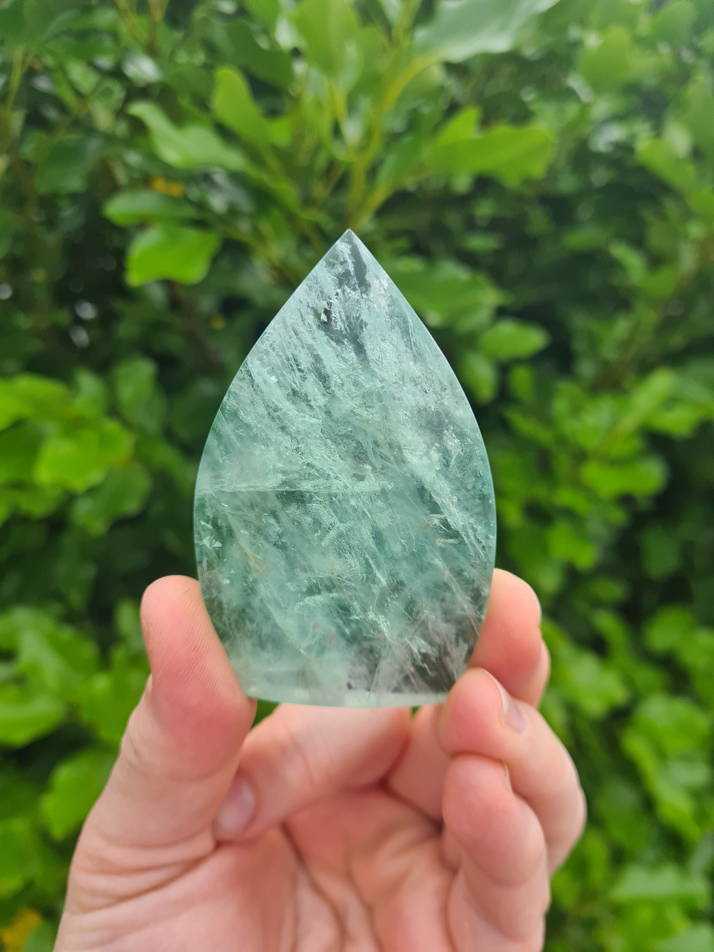 Green Fluorite Teardrop Flame