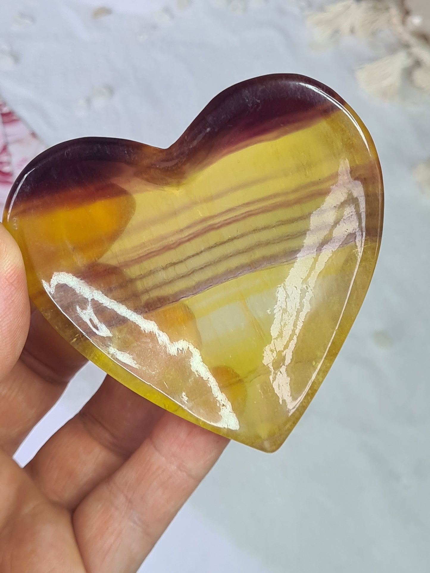 Fluorite Trinket Dish - Yellow/Purple