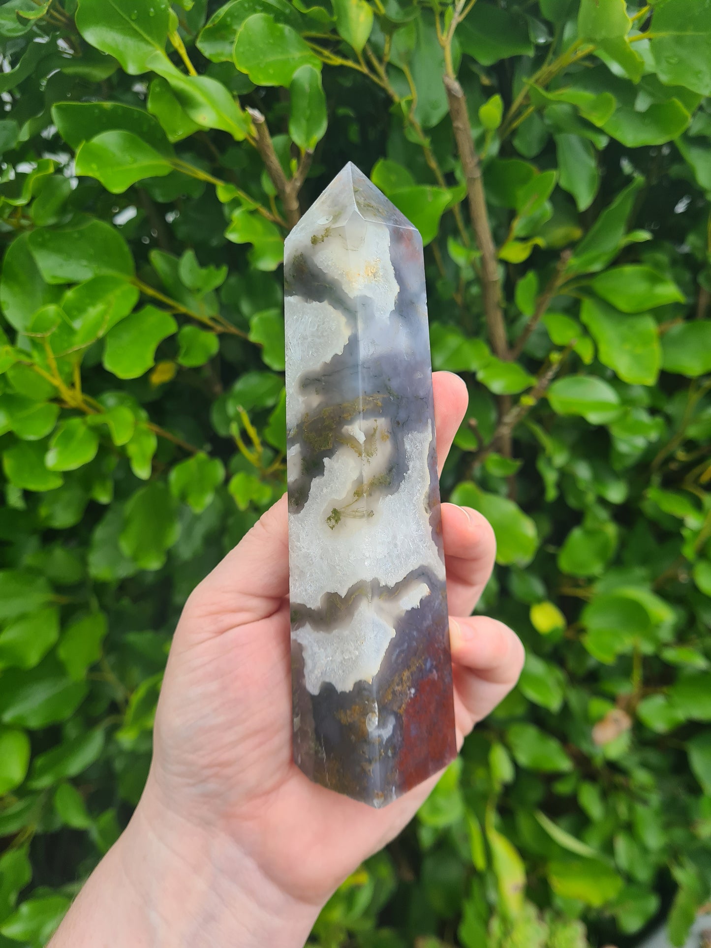 Purple/Red Moss Agate Tower