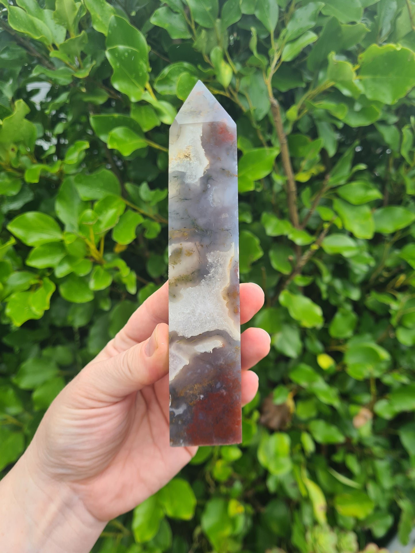 Purple/Red Moss Agate Tower