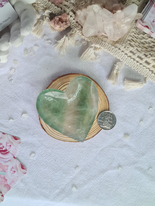 Green Fluorite Heart Trinket Dish