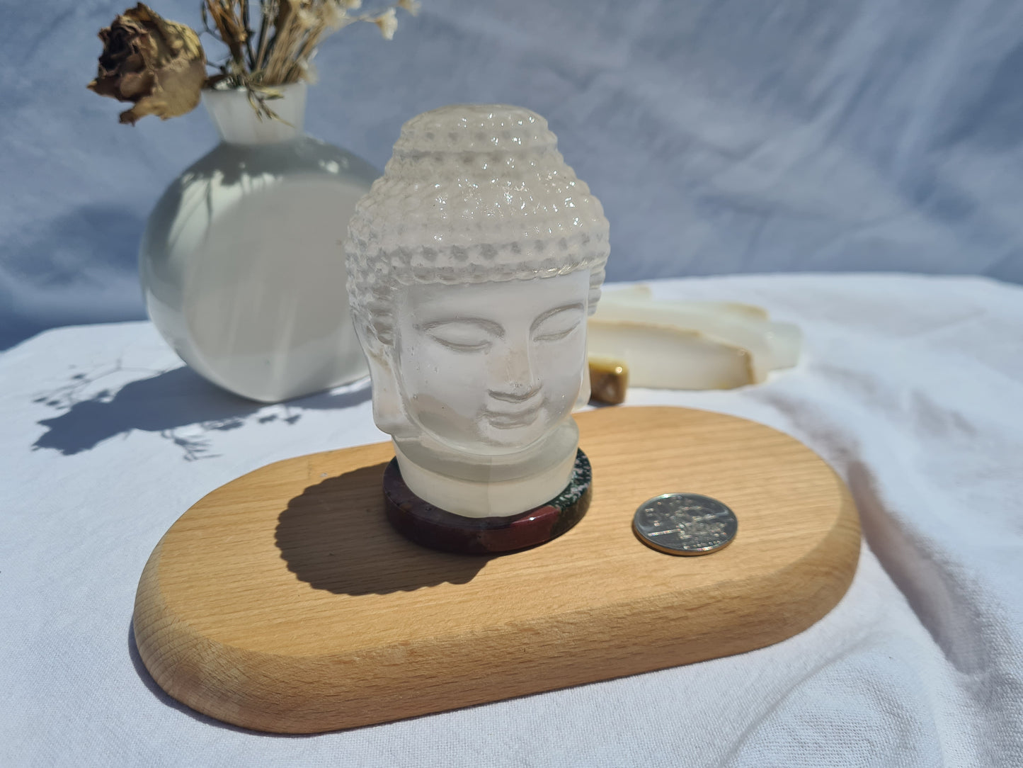 Selenite Buddha Head