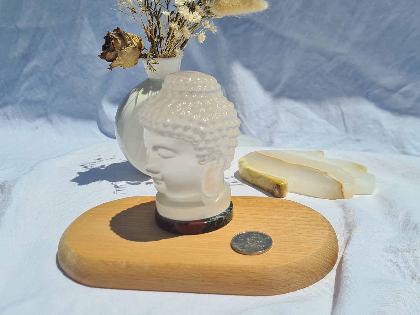 Selenite Buddha Head